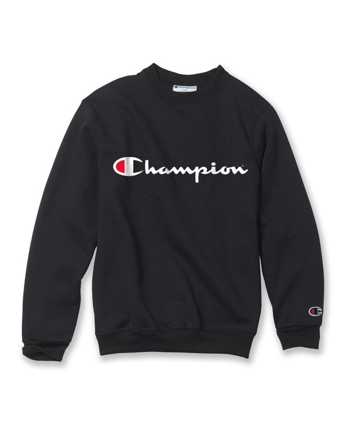 Champion Double Dry Script Logo Sweatshirt Meisjes - Zwart - Belgie 1904KFWLZ